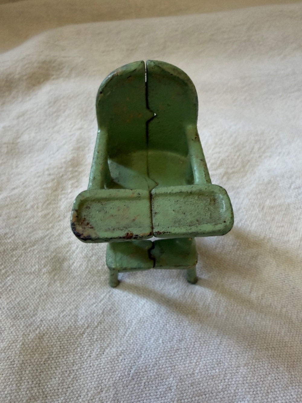 Vintage Green Metal Toy Armchair